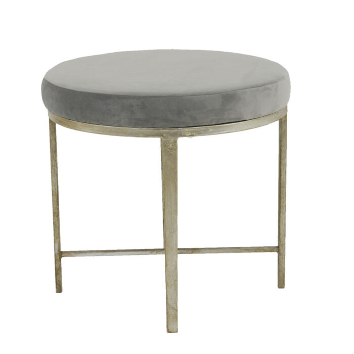 Charlotte Silver Round Bench- Celline Home