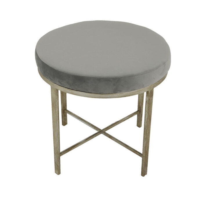 Charlotte Silver Round Bench- Celline Home