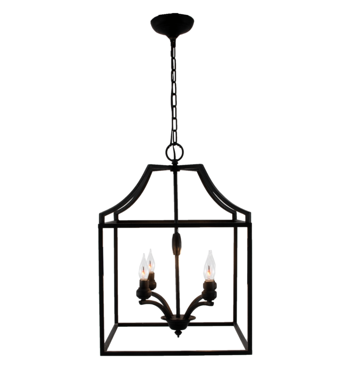 Delona 4 Light Black Lantern- Celline Home