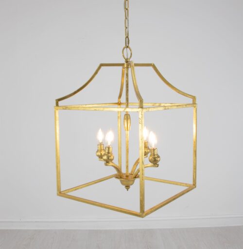 Delona 4 Light Gold Lantern- Celline Home