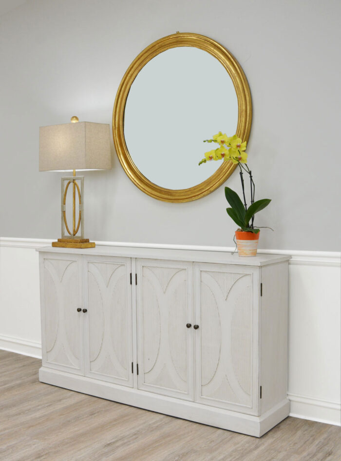 Arena Gold Leaf Round Mirror- Celline Home