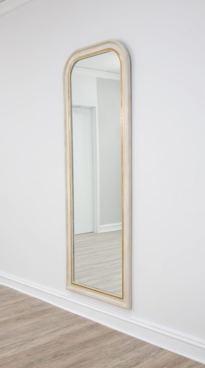 Isla White Gold Louis Philippe Floor Mirror