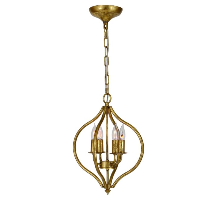 Orchid 4 Light Gold Pendant Light - Celline Home