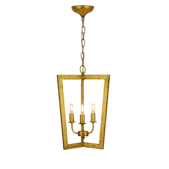 Nicole 3 Light Gold Lantern - Celline Home