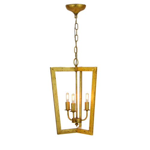 Nicole 3 Light Gold Lantern - Celline Home