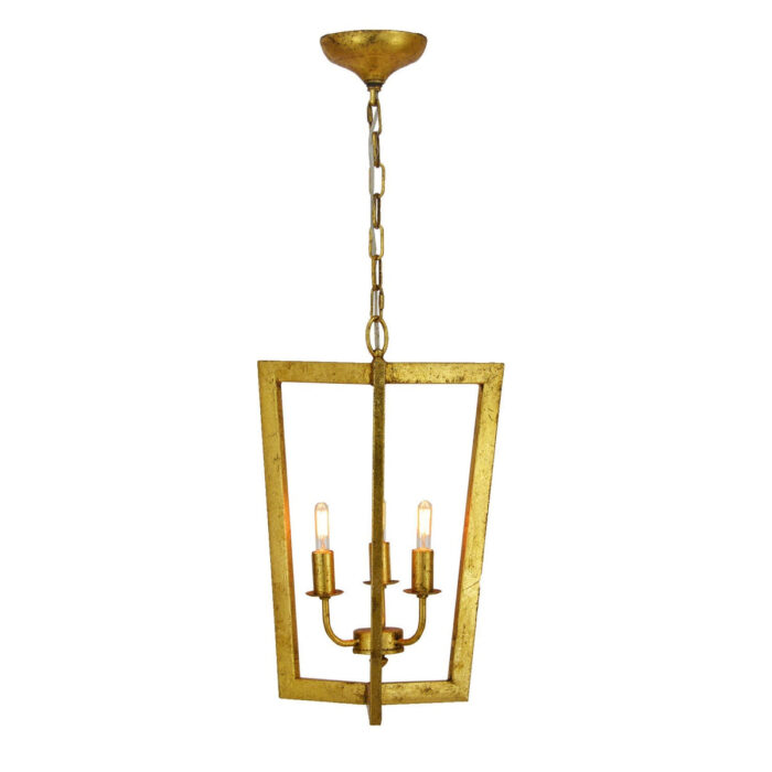 Nicole 3 Light Gold Lantern - Celline Home