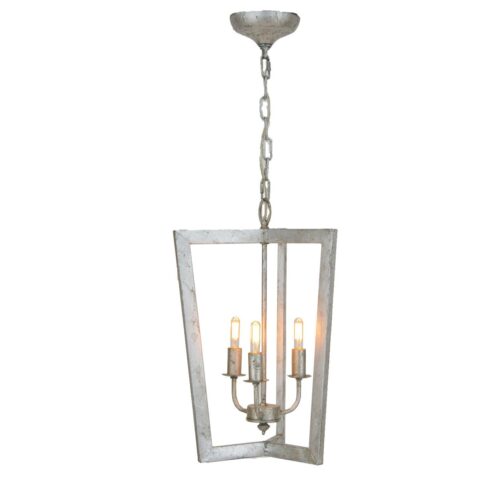 Nicole 3 Light Silver Lantern - Celline Home