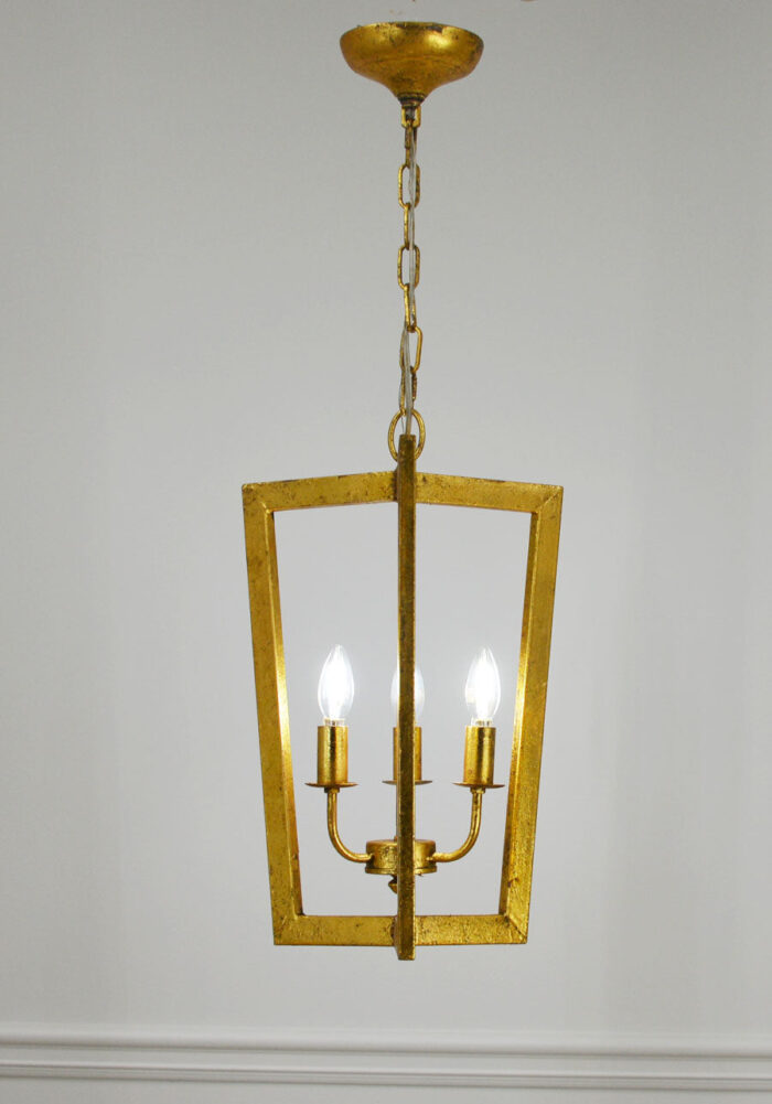 Nicole 3 Light Gold Lantern - Celline Home