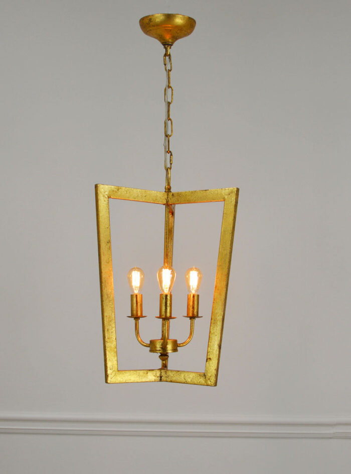 Nicole 3 Light Gold Lantern - Celline Home