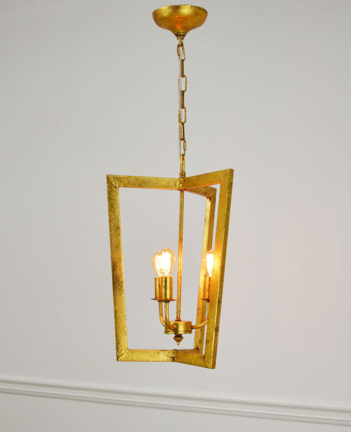 Nicole 3 Light Gold Lantern - Celline Home