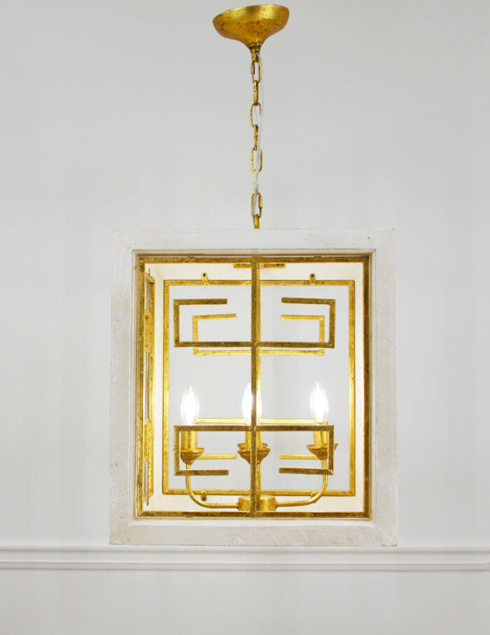 Luna 4 Light White and Gold Lantern - Celline Home