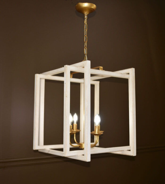 Martin 4 Light White and Gold Lantern - Celline Home