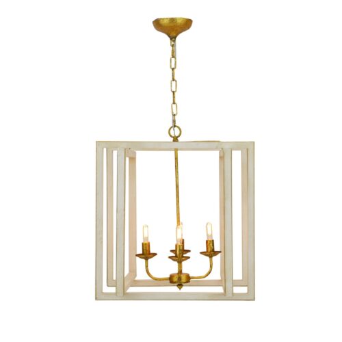 Martin 4 Light White and Gold Lantern - Celline Home