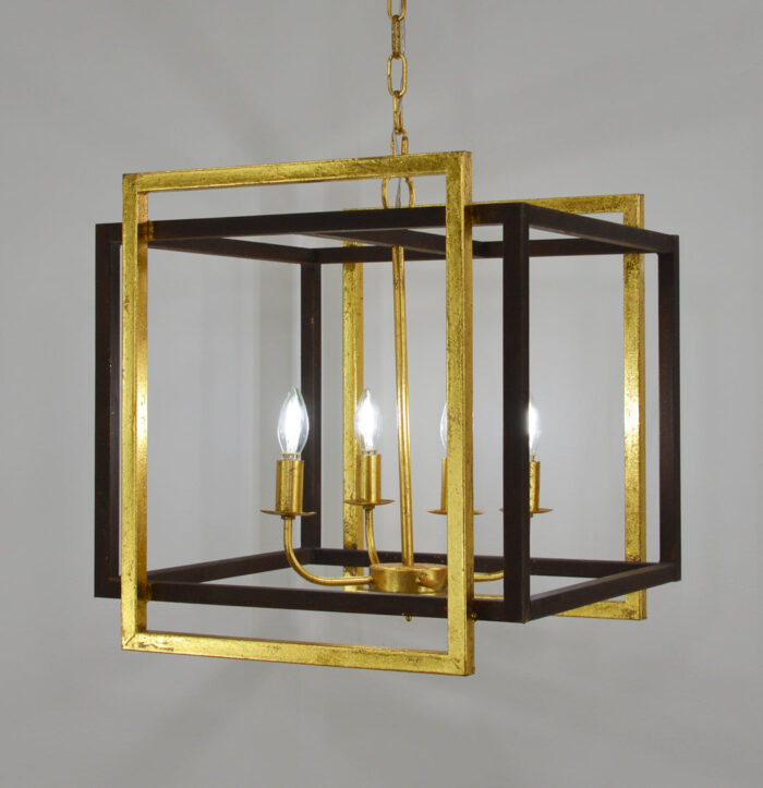 Soho 4 Light Brown and Gold Lantern - Celline Home