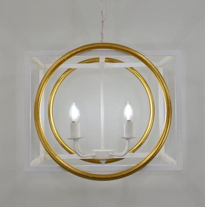 Francis 4 Light White and Gold Lighting - Celline Home