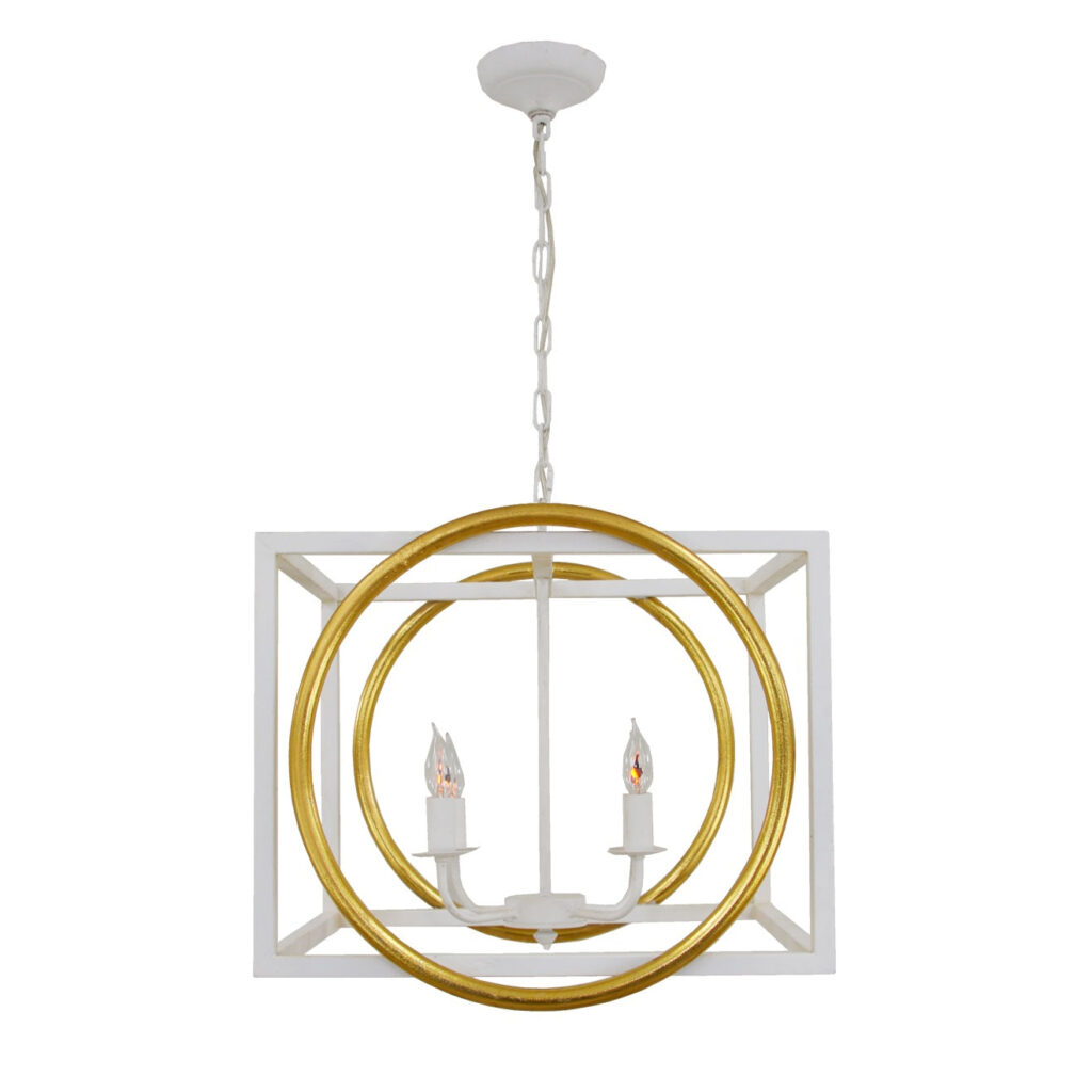 Francis 4 Light White and Gold Lighting - Celline Home