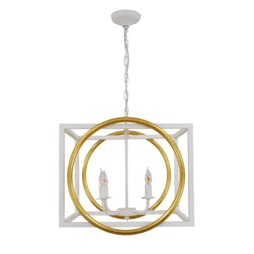 Francis 4 Light White and Gold Lighting - Celline Home