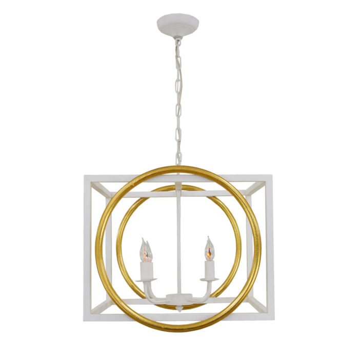 Francis 4 Light White and Gold Lighting - Celline Home