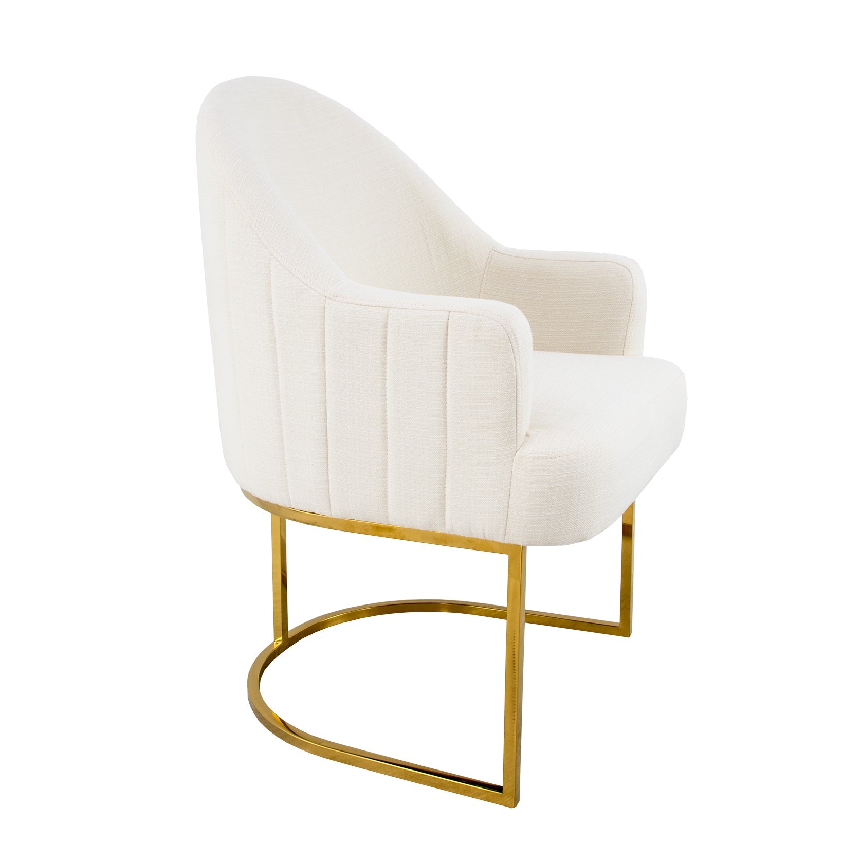 Milano Gold Chair Cream- Celline Home