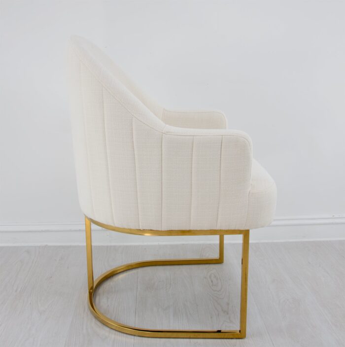 Milano Gold Chair Cream- Celline Home