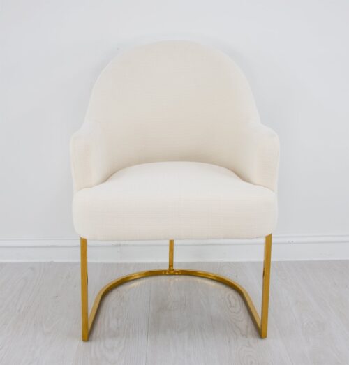 Milano Gold Chair Cream- Celline Home