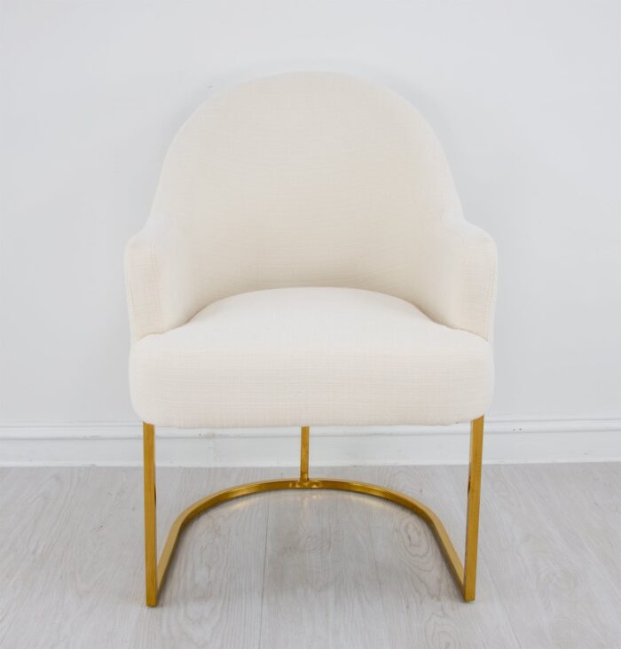 Milano Gold Chair Cream- Celline Home