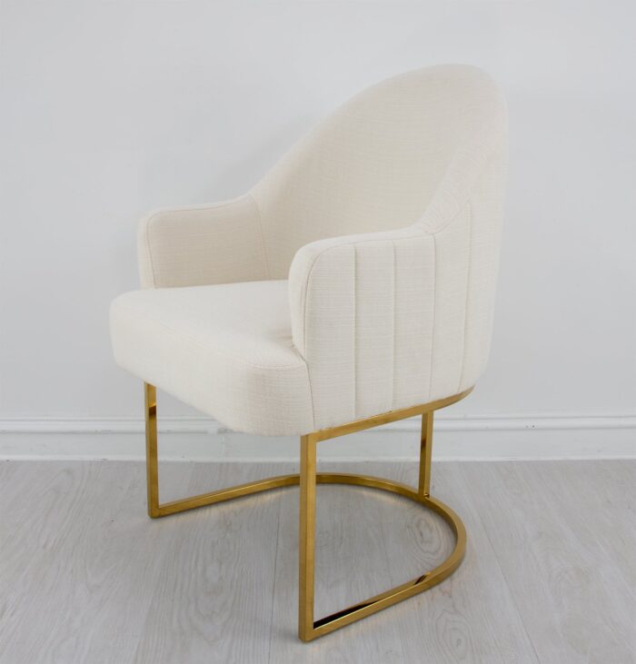 Milano Gold Chair Cream- Celline Home