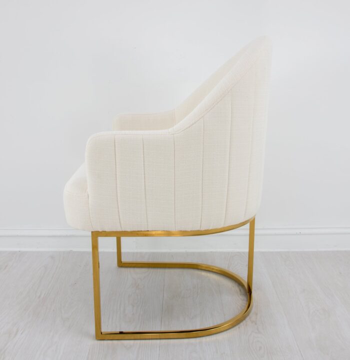 Milano Gold Chair Cream- Celline Home