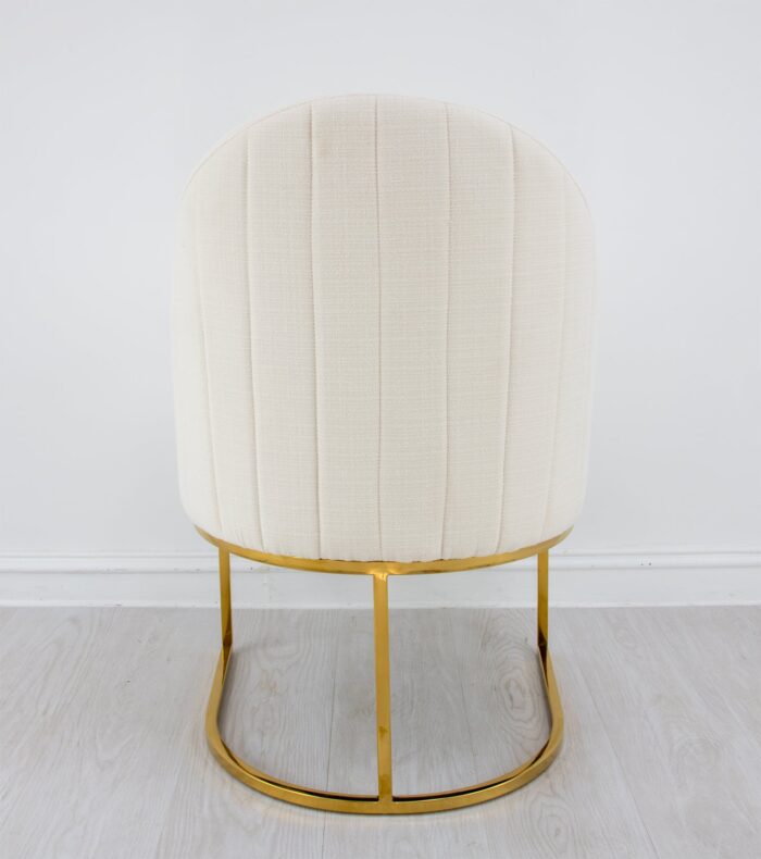 Milano Gold Chair Cream- Celline Home