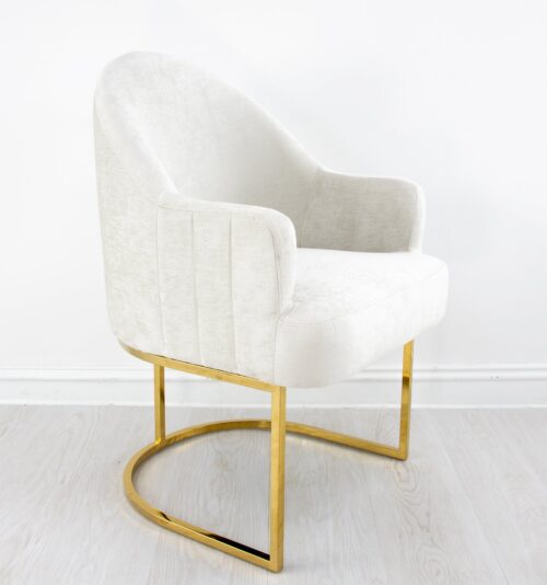 Milano Gold Chair Grey- Celline Home