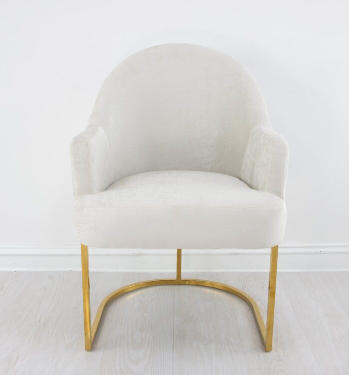 Milano Gold Chair Grey- Celline Home