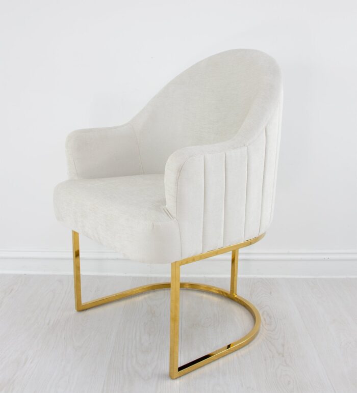 Milano Gold Chair Grey- Celline Home