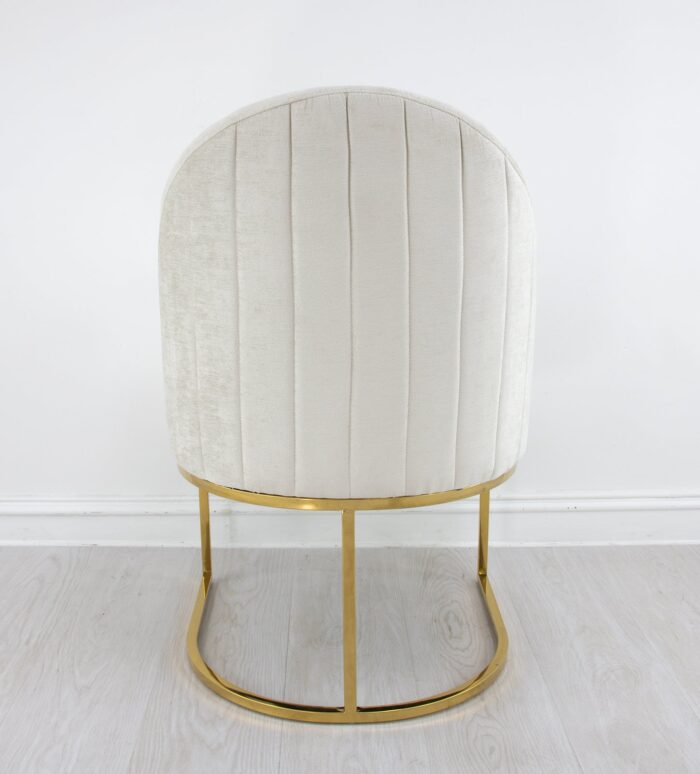 Milano Gold Chair Grey- Celline Home