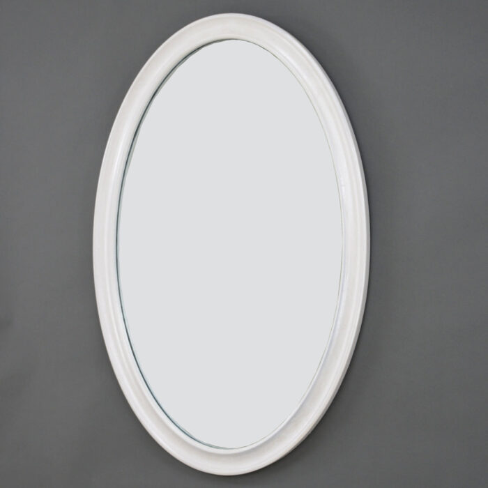 Macon White Oval Mirror- Celline Home