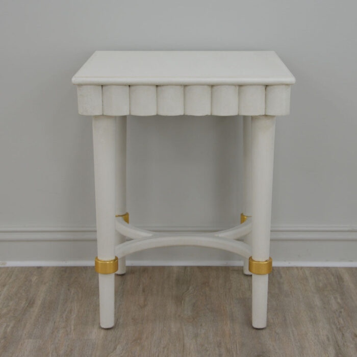 Manya White Side Table- Celline Home