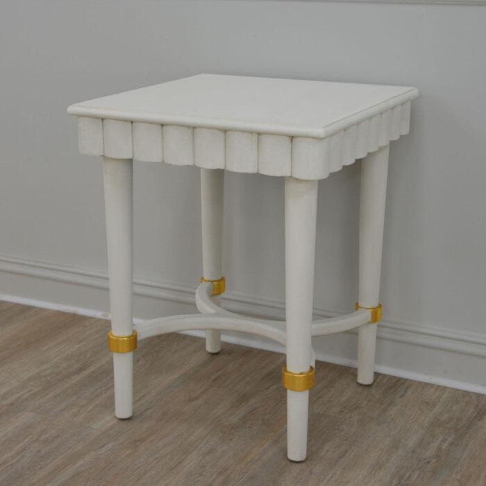 Manya White Side Table- Celline Home