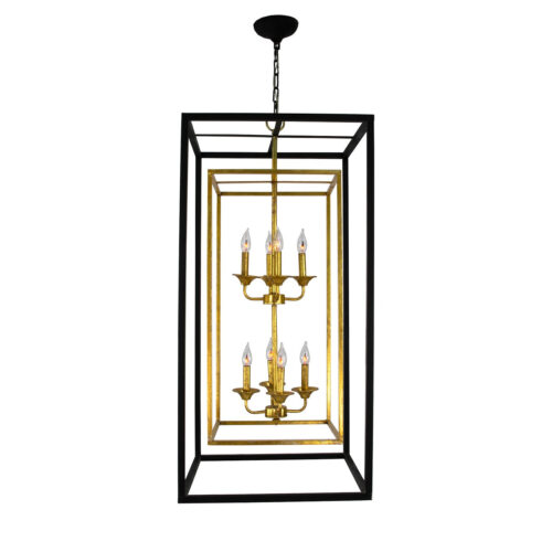 Maya 8 Light Black and Gold Lantern