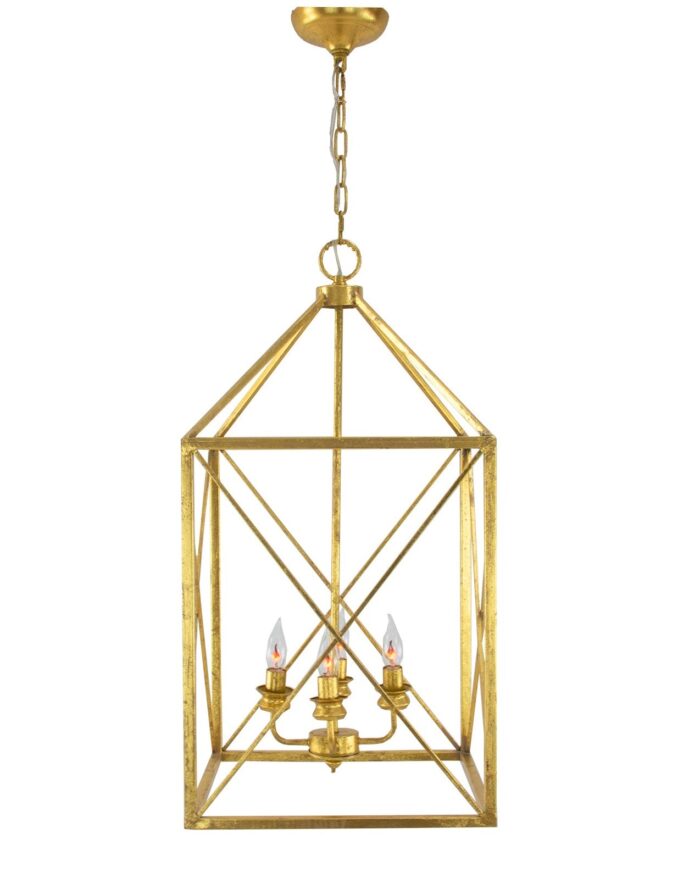 Megan 4 Light Gold Lantern- Celline Home