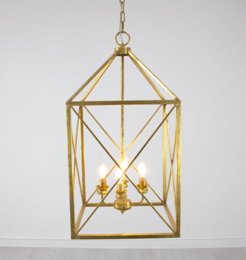 Megan 4 Light Gold Lantern- Celline Home