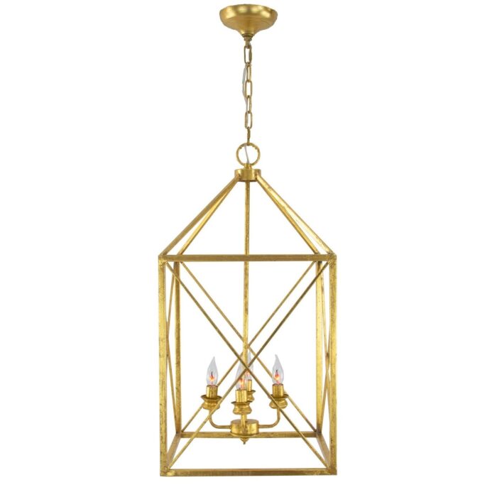 Megan 4 Light Gold Lantern- Celline Home