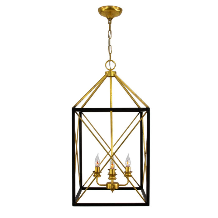 Megan Black and Gold Lantern- Celline Home