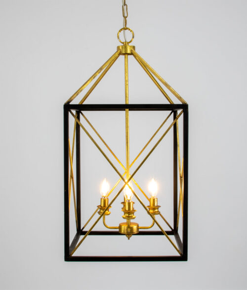 Megan Black and Gold Lantern- Celline Home