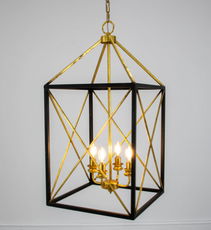 Megan Black and Gold Lantern- Celline Home