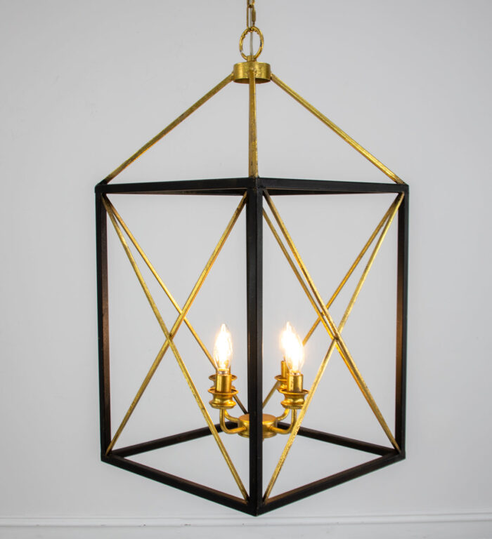 Megan Black and Gold Lantern- Celline Home