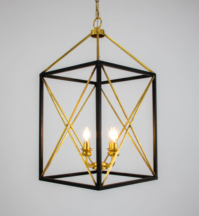 Megan Black and Gold Lantern- Celline Home