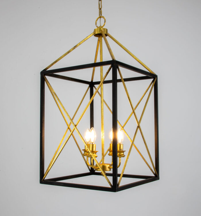 Megan Black and Gold Lantern- Celline Home