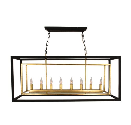 Melissa Rectangular Black and Gold Light