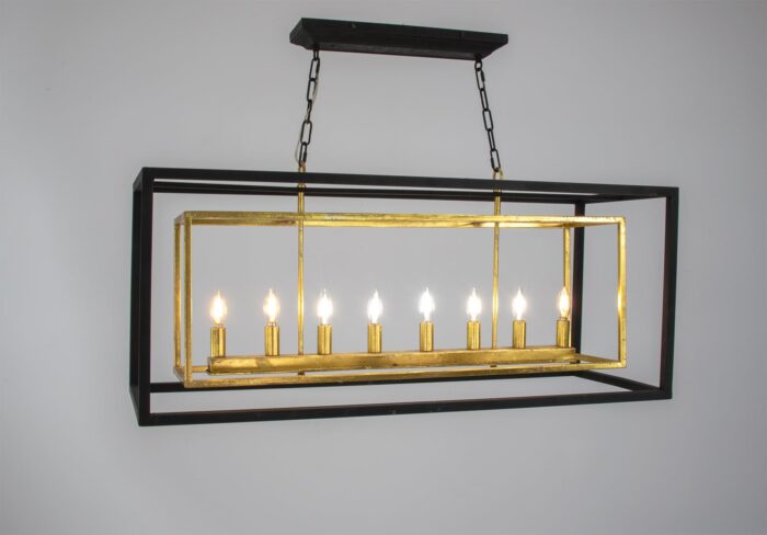 Melissa Rectangular Black and Gold Light