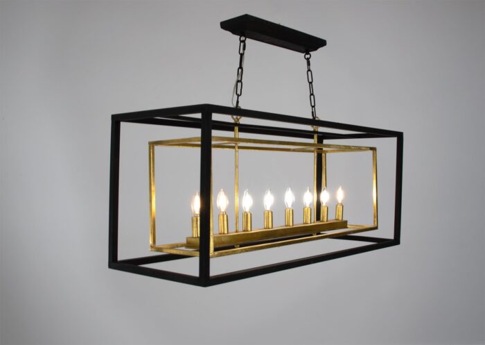 Melissa Rectangular Black and Gold Light