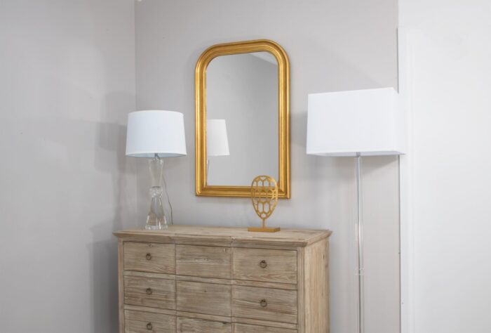 Ova Gold Leaf Louis Philippe Mirror- Celline Home